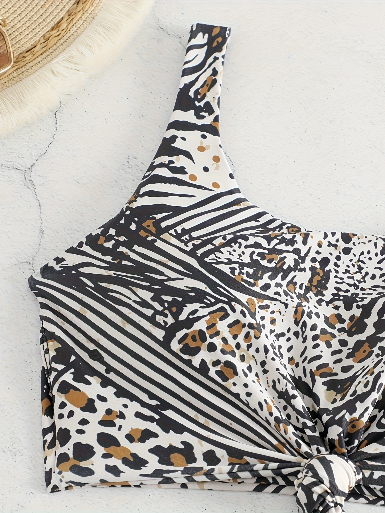 Aerie Leopard Scoop Bikini Top
