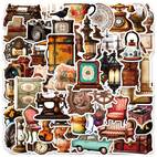 50pcs vintage stickers pack waterproof boho aesthetic stickers for water bottle laptop skateboard luggage bicycle notebooks scrapbooking retro decals for women