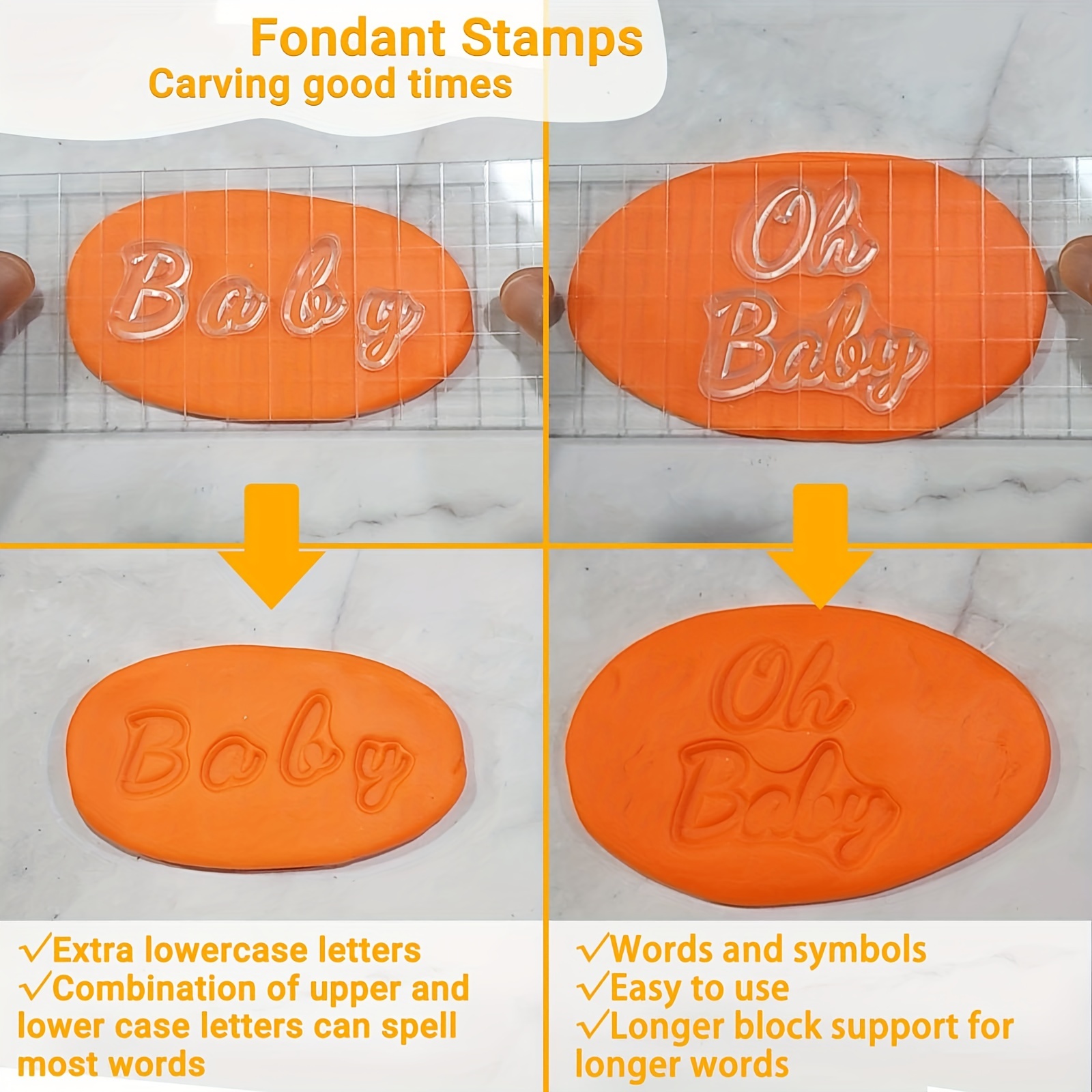 4PCS Alphabet Cake Stamps Tool for Fondant Cookie | Ubuy Uganda