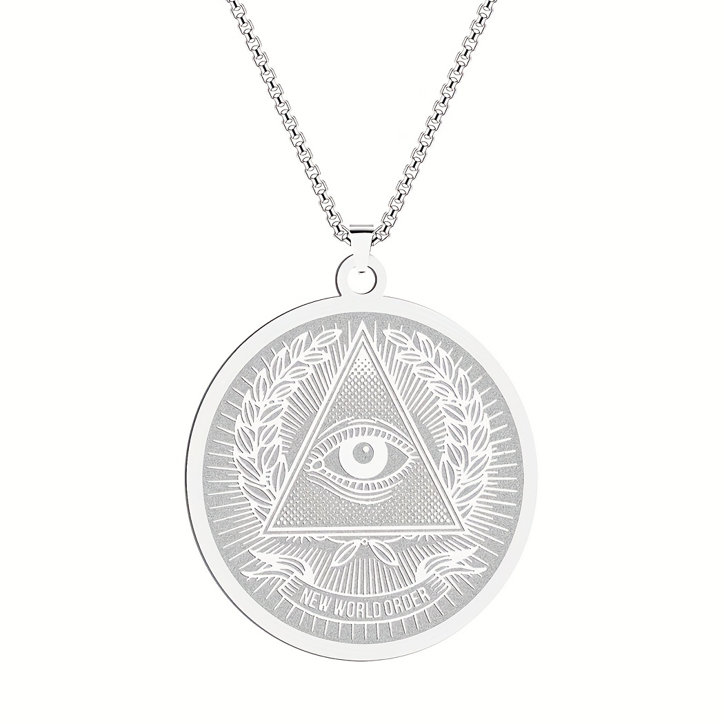 Kaufe Herren-Halskette mit Anhänger aus Edelstahl, Illuminati, das  allsehende Auge der Vorsehung, Gottesauge-Anhänger-Halskette