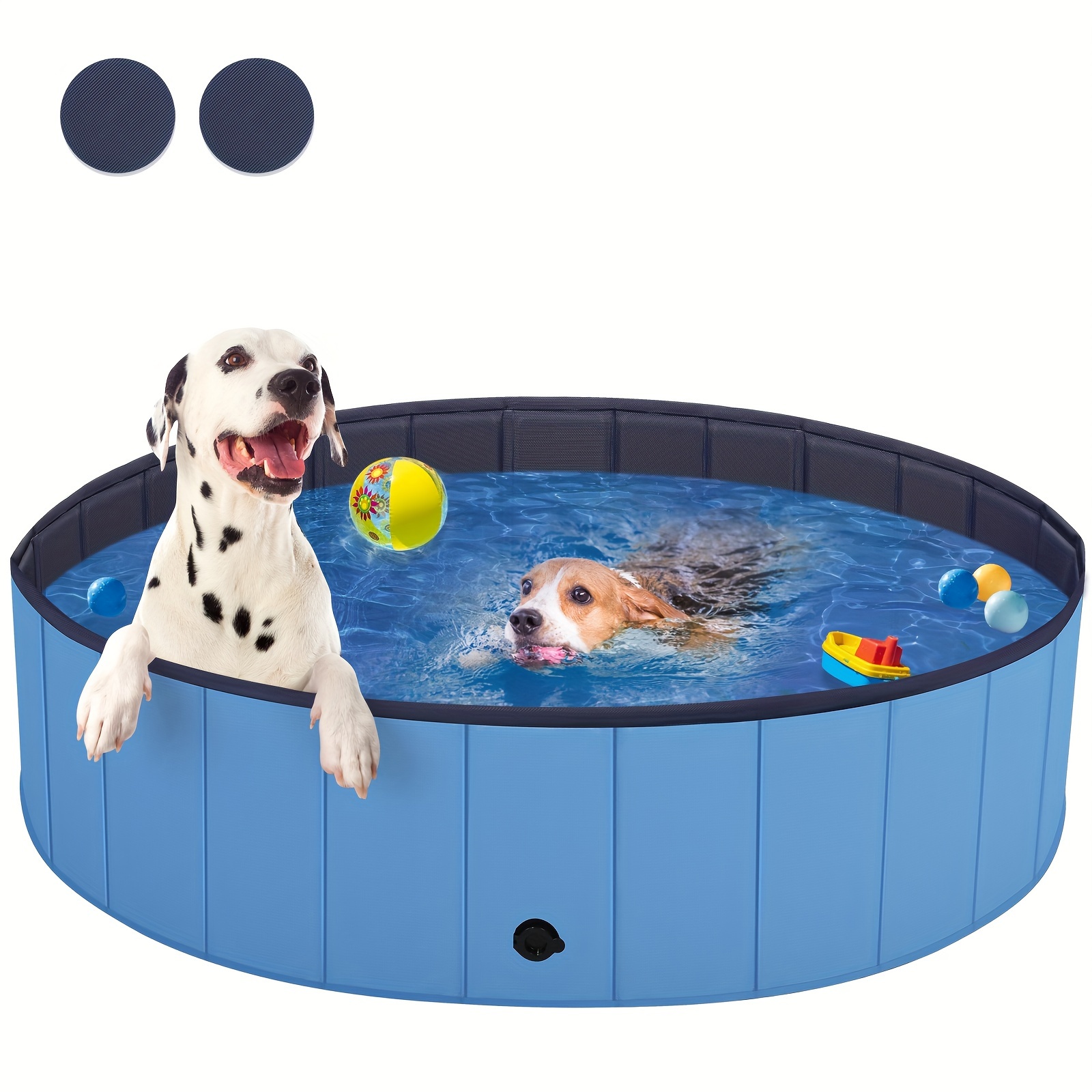  Piscina grande para perros de 63 pulgadas, piscina plegable de  plástico duro para perros, bañera portátil para niños, perros y gatos, piscina  para mascotas para interiores y exteriores : Productos para