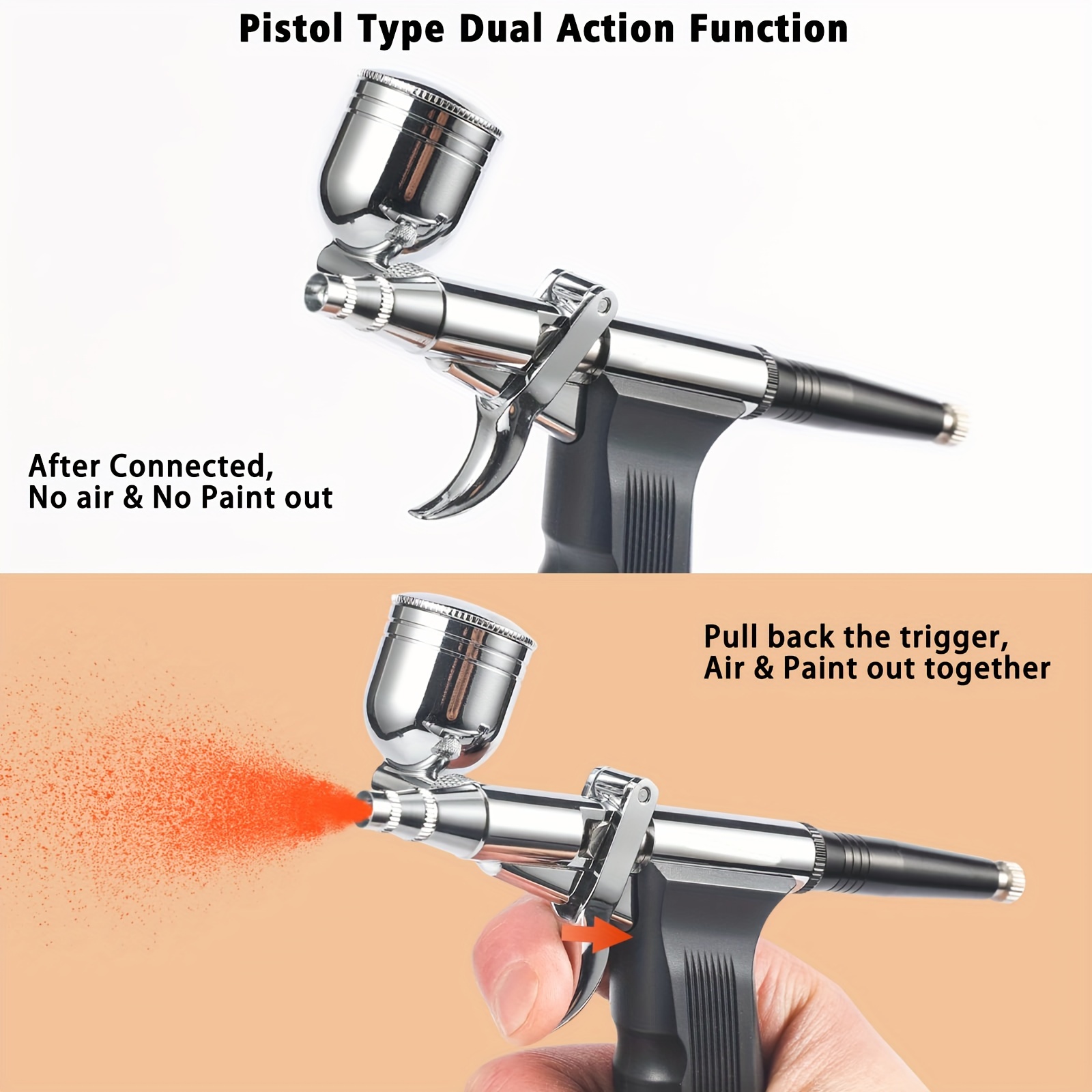 Air brush Spray Gun Gravity Feed Double Action Air Brush Cake Sprayer  Tattoo Nail Tool 0.3mm Big Cup Barber Use