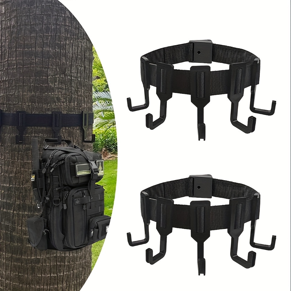 Treestand Strap Hangers with Metal Hooks Thick Strap Bow Hanger Multi-Hook  Accessory Holder Hunting Gears Durable