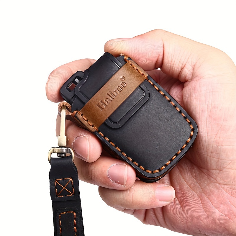 Key Fob Cover with Artificial Leather Keychain, Soft TPU Key Case Shell for Old Model Key Cover Crown Reiz Corolla Prado Vios, Gift,Keyring,Temu