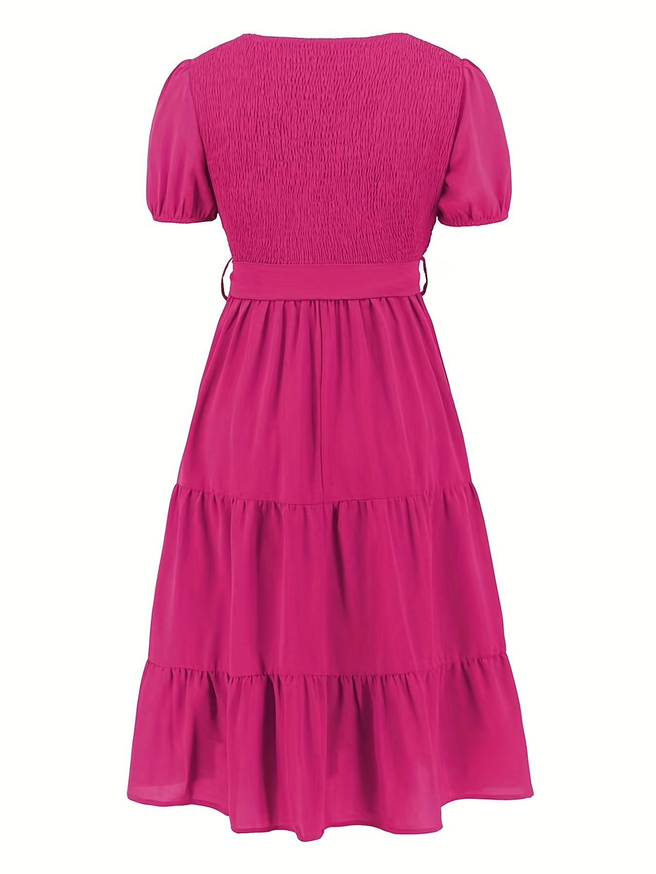 Free The Roses Solid Tiered Ruffle Midi Dress