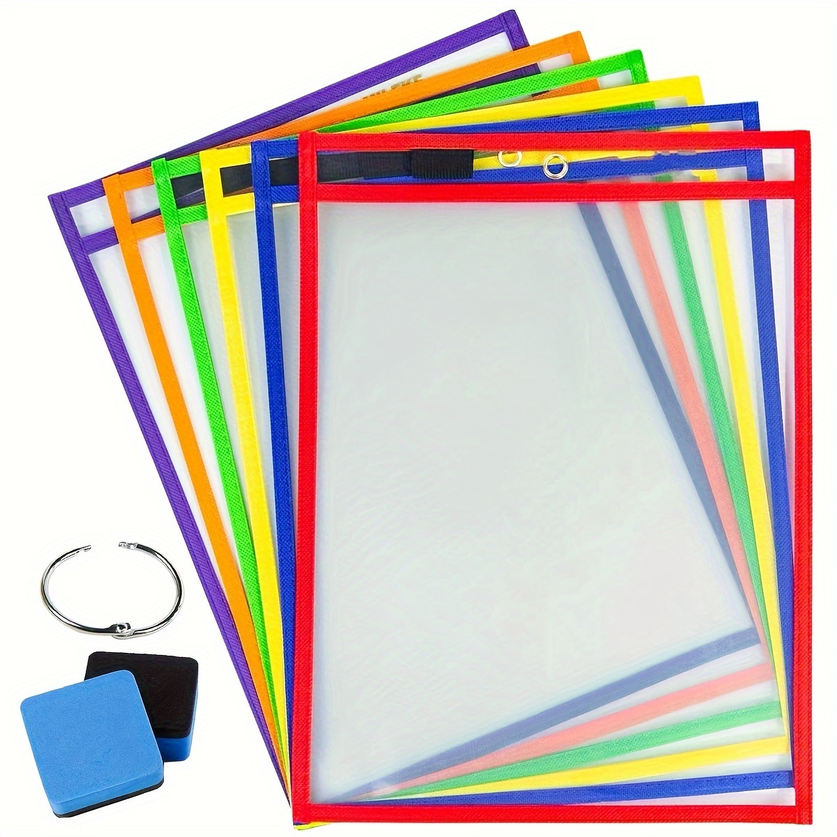Two Point Magnetic Dry Erase Pockets (30-Pack) - Landscape - Clear Plastic  Sleeves for Paper, Shop Ticket Holders, Job Ticket Holders, Clear Paper