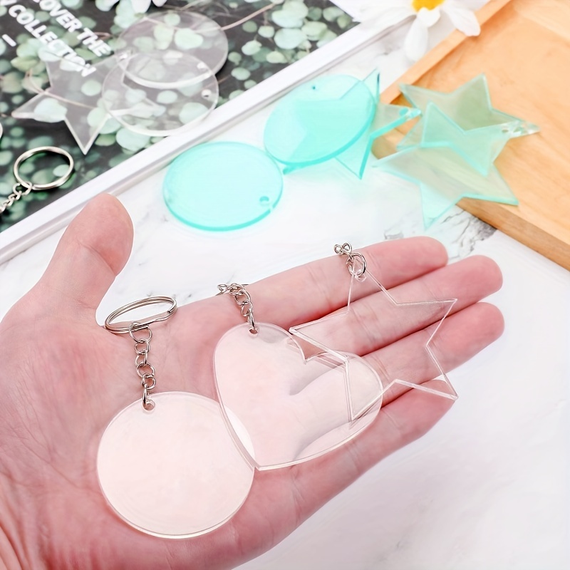 Blank Heart Shaped Keychain Acrylic