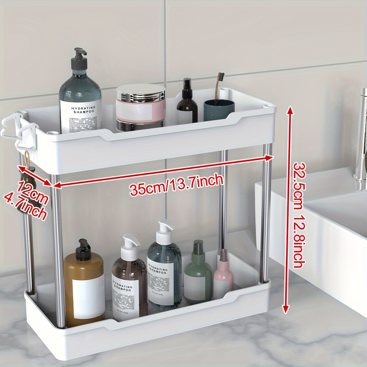 2/3 Tier Under Sink Organizer, Countertop Plastic Storage Rack, Multi-layer  Bathroom Shelves, Under Sink Organizers And Storage, Vanity Shelf For  Makeup, Cosmetic, Skin Care - Temu