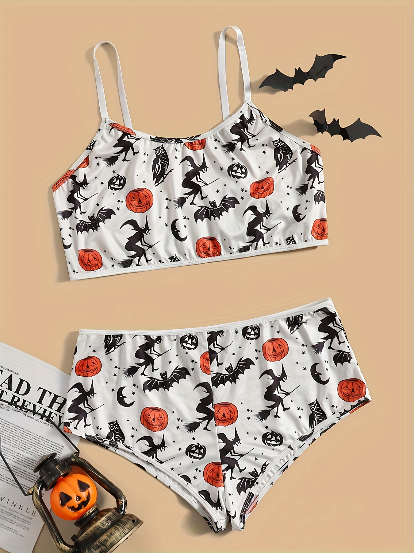 Plus Size Halloween Cute Underwear Set Women's Plus Ghost - Temu