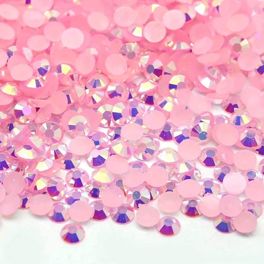 Jelly Flatback Nail Art Rhinestones For Crafts Multi Size Pink AB Resin  Rhinestones For Nails Gems
