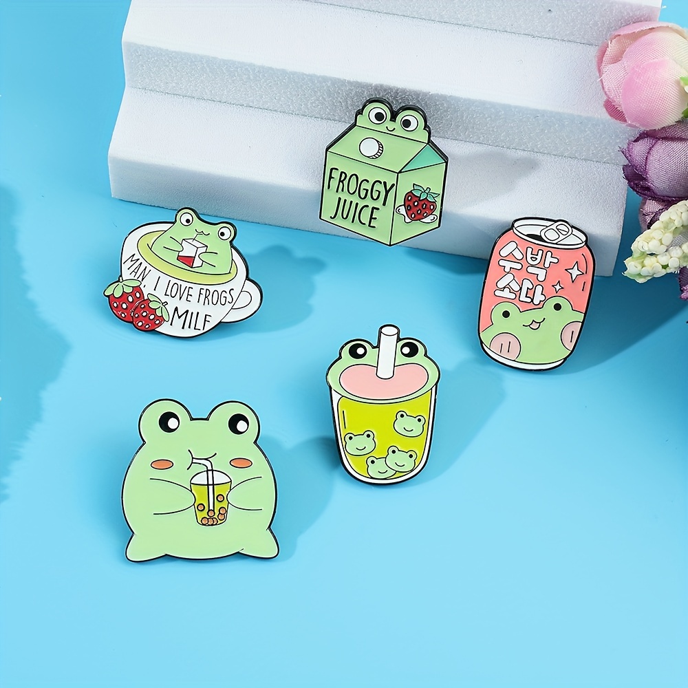 Strawberry Frog Enamel Pin