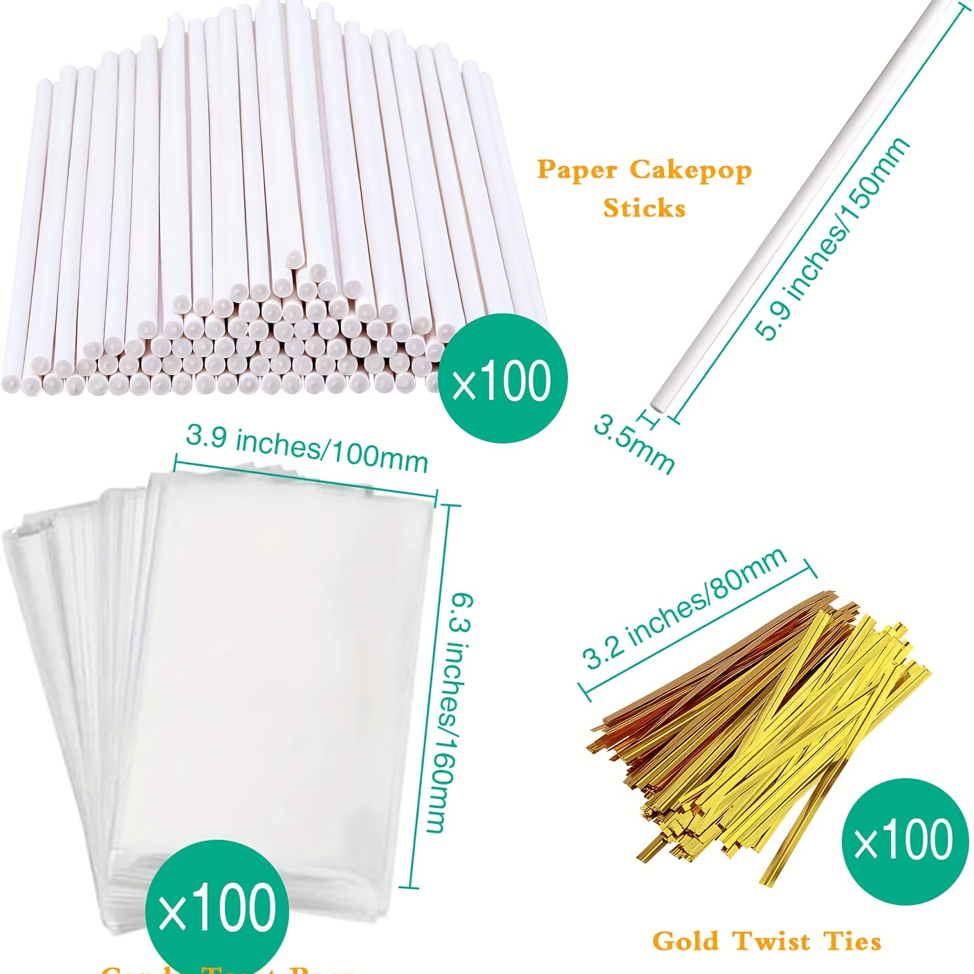 Cake Pop Sticks And Wrappers Kit Including Paper Lollipop - Temu