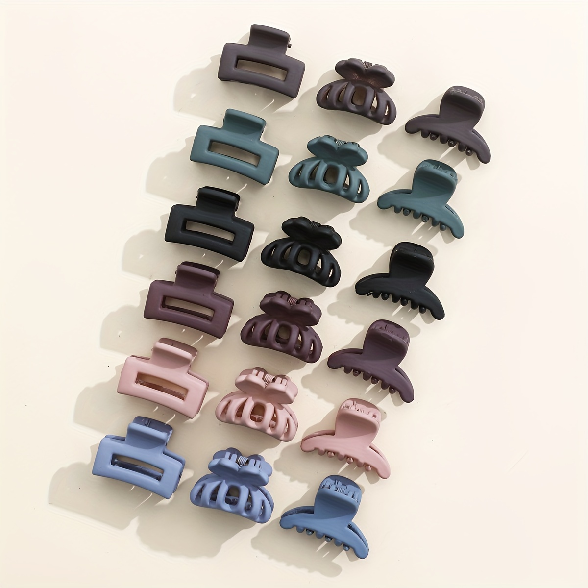 

18 Pcs Simple Matte Small Hair Claw Clip Solid Color Non-slip Strong Hold Grip Hair Jaw Clip For Thick Hair Accessories