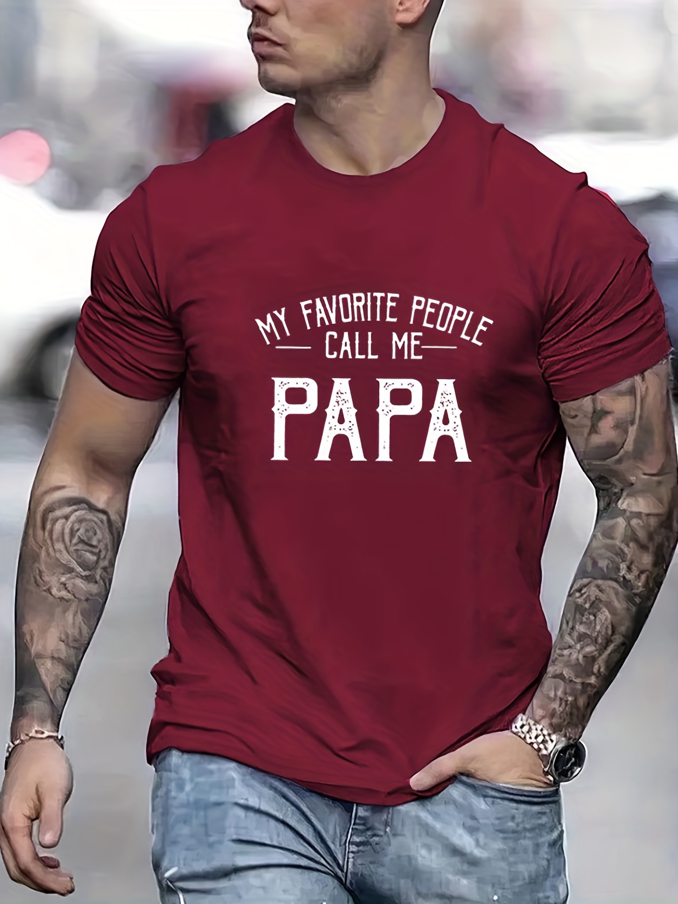 Tees Men 'papa' Granddad Print T Shirt Casual Short Sleeve - Temu Canada