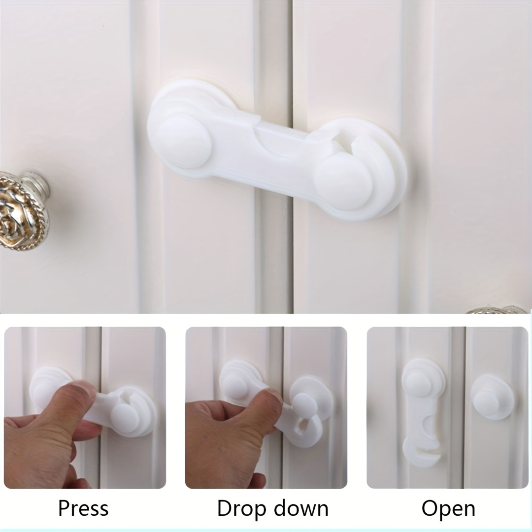 10pcs Baby Safety Locks Home Drawer Cabinet Door Refrigerator Lock Buckle  Child Anti-pinch Locks Kids Protection Security Buckles