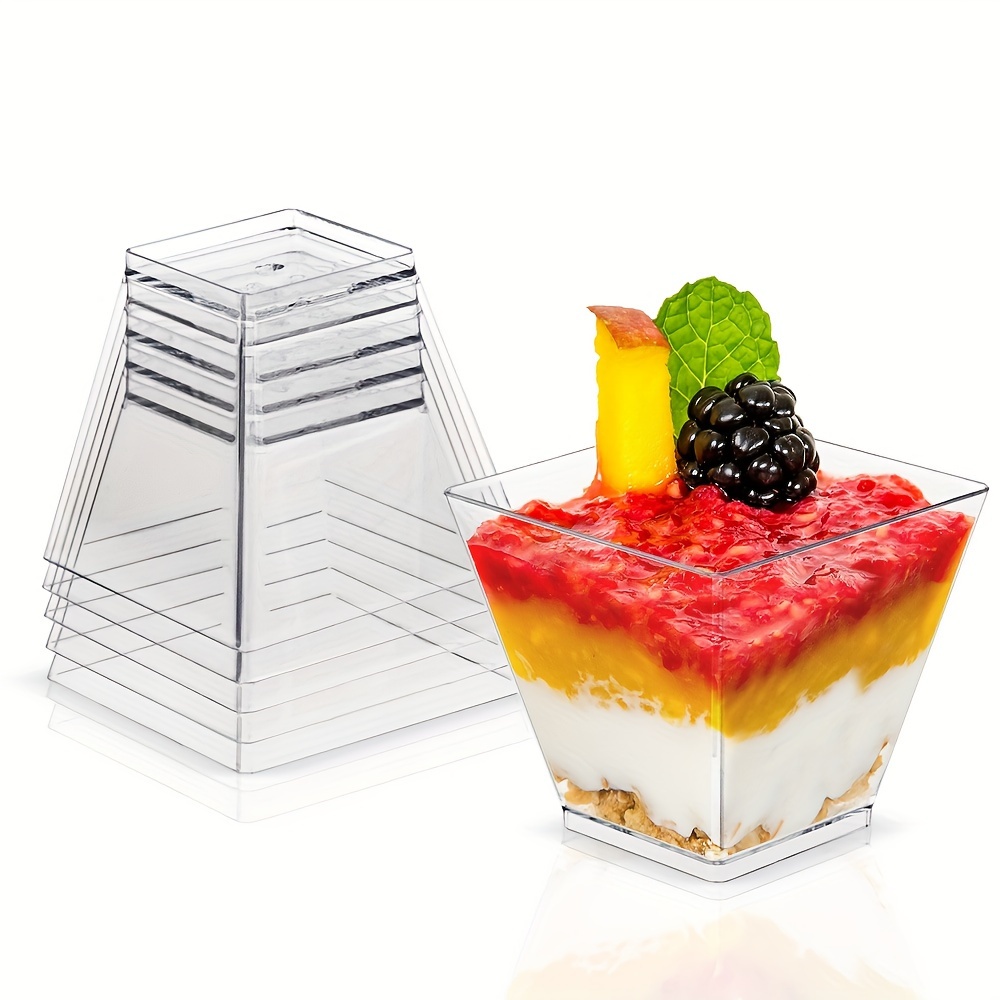 25 Pcs Mini Carré En Plastique Dessert Tasses Apéritif - Temu Canada