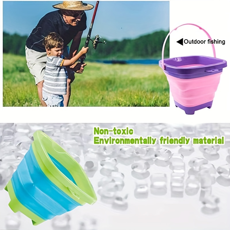 Foldable Beach Sand Buckets Toy Expandable Portable Silicone - Temu