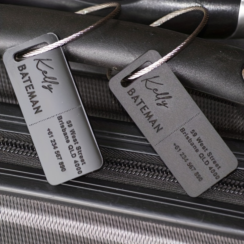Customized Luggage Tags Rectangle Shape Bag Casual Business Lightweight Backpack Tags Suicase Tags Personalized Baggage Tag Personalized Engraved Tag Travel Bag Tag Personalized Luggage Tags