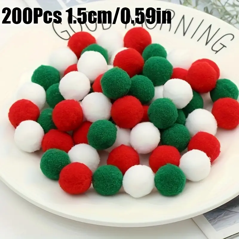 Mixed Color Christmas Theme Pom Poms Craft Pom Pom Balls - Temu