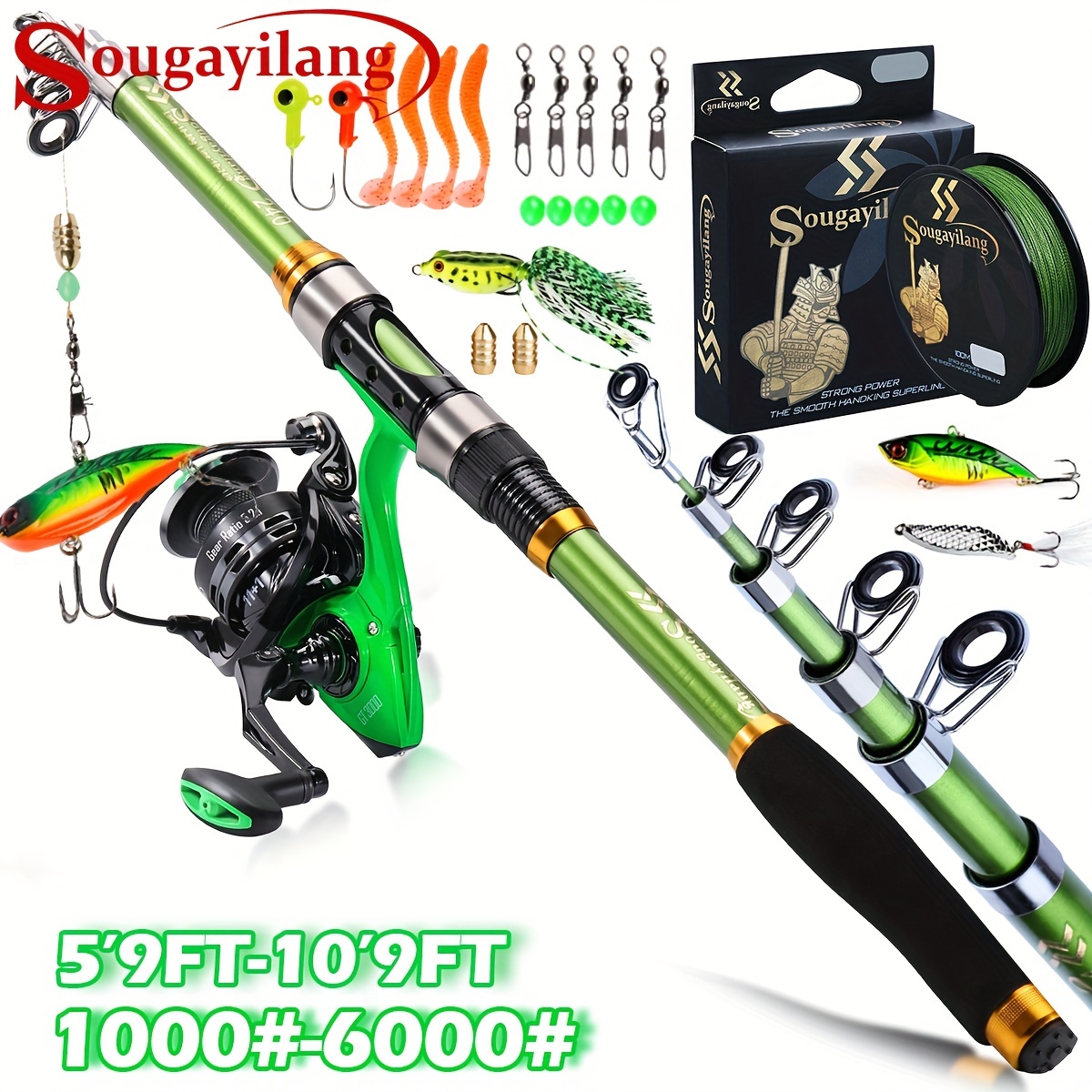 Sougayilang Fishing Rod And Fishing Reel And Bait Set With - Temu