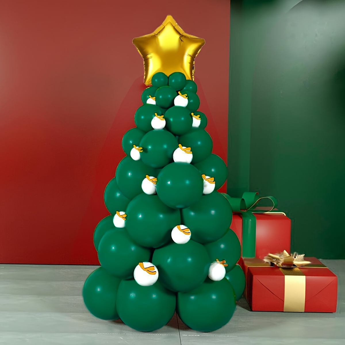 120pcs Globos Papel Aluminio Navidad, Globos Verdes Rojos Árbol Navidad 45  Globo Impreso Santa Decoraciones Fiesta Temática Cumpleaños, Ahorra Dinero  En Temu