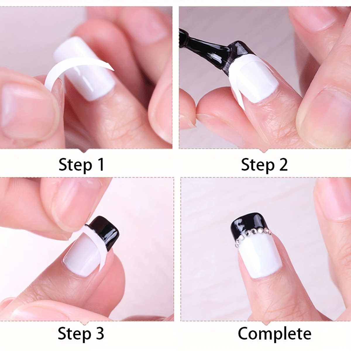 French Nail Art Tips Guide Stickers For Decoration Stencil - Temu