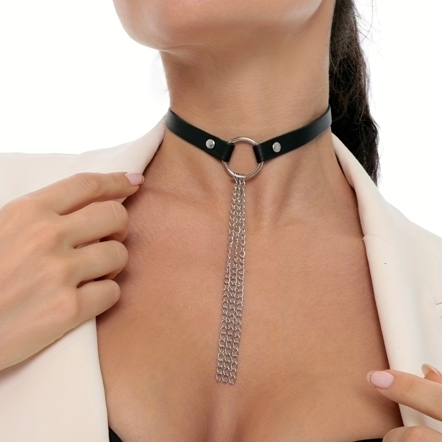 Sexy Leather Necklace, Sexy Choker Necklace, Restraint Necklace