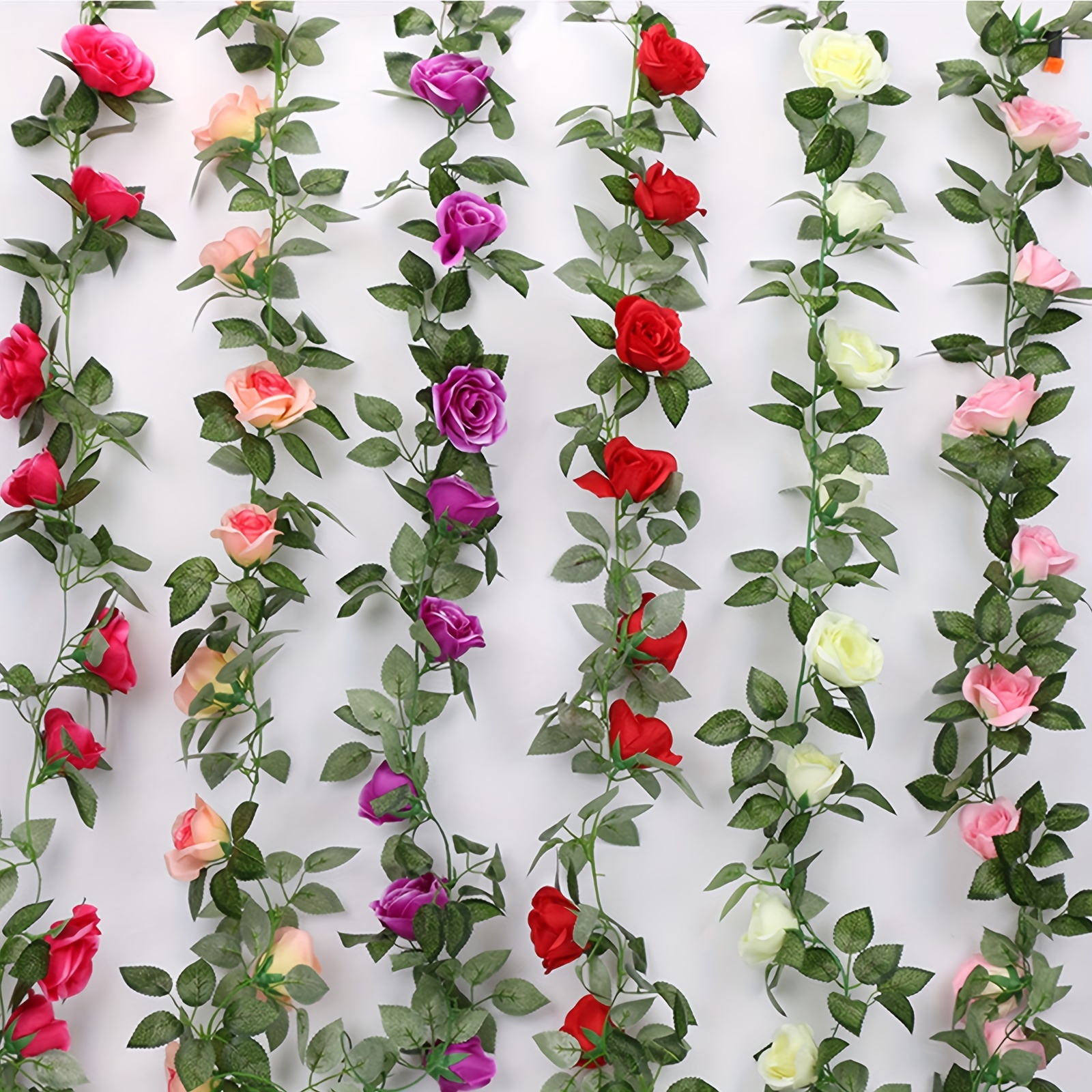 Artificial Rose Vine Flowers With Green Leaves Fake Silk Rose Hanging Vine  Flowers Garland Ivy Plants For Home Wedding Party Garden Wall Decoration  (champagne) - Temu
