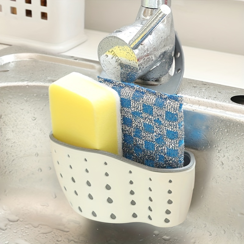 Ideal Kitchen Red Sponge Holder Sink Soap Organizer Storage Silicone Basket Hang Anywhere