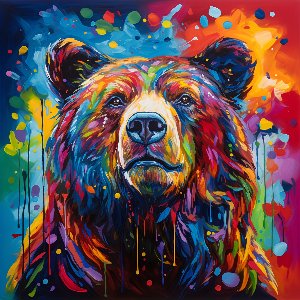 

1pc Large Size 40x40cm/15.7x15.7inch Without Frame Diy 5d Diamond Painting Oil Painting Bear, Full Rhinestone Painting, Artificial Diamond Art Embroidery Kits, Handmade Home Room Office Wall Decor