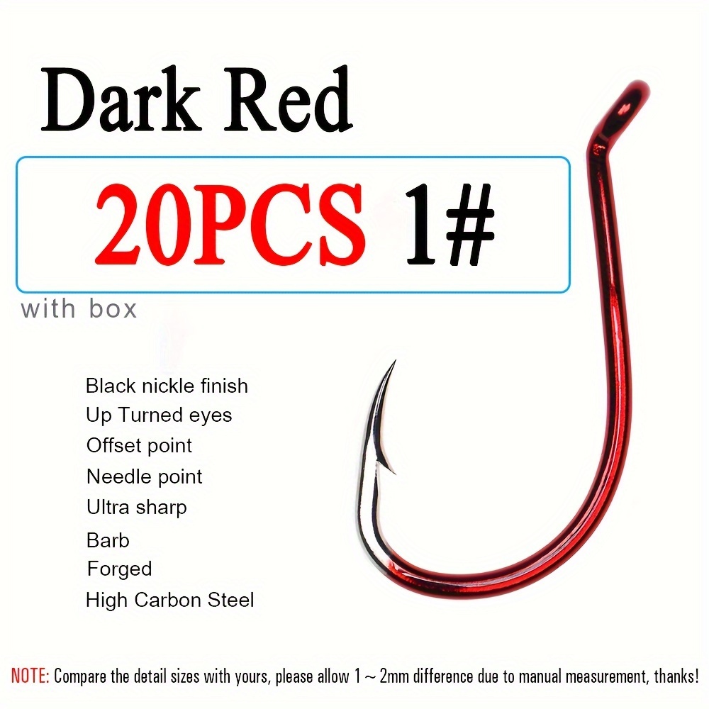 High Carbon Steel Saltwater Fishhook Dark Red Fishing Hooks - Temu New  Zealand