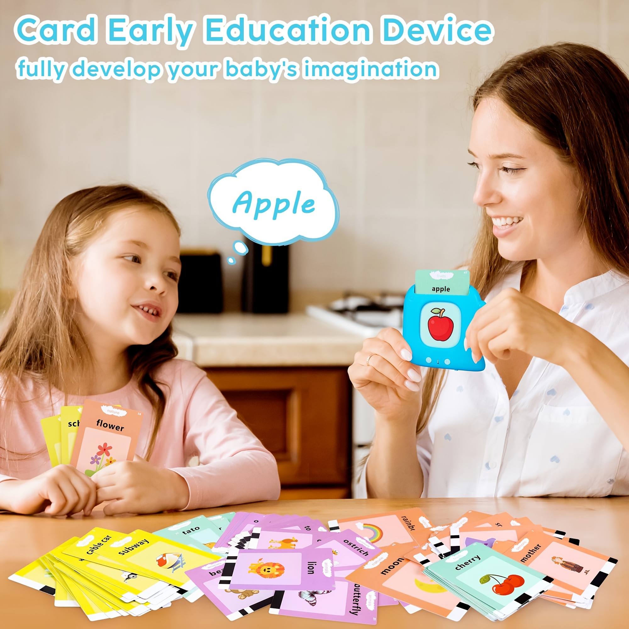Juguetes de aprendizaje para niños de 2, 3, 4, 5, 6 años: tarjetas flash  parlantes, juguetes de terapia del habla, juguetes para autismo, juguetes