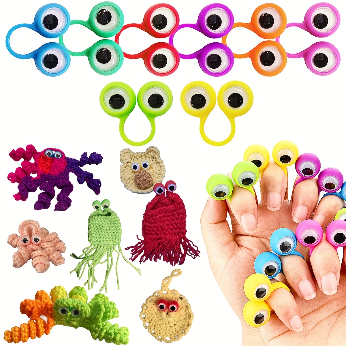 Safety Eyes and Noses, 172Pcs Large Safety Eyes for Amigurumi with Washers  for Crochet/Dolls/Stuffed Animal(Black)