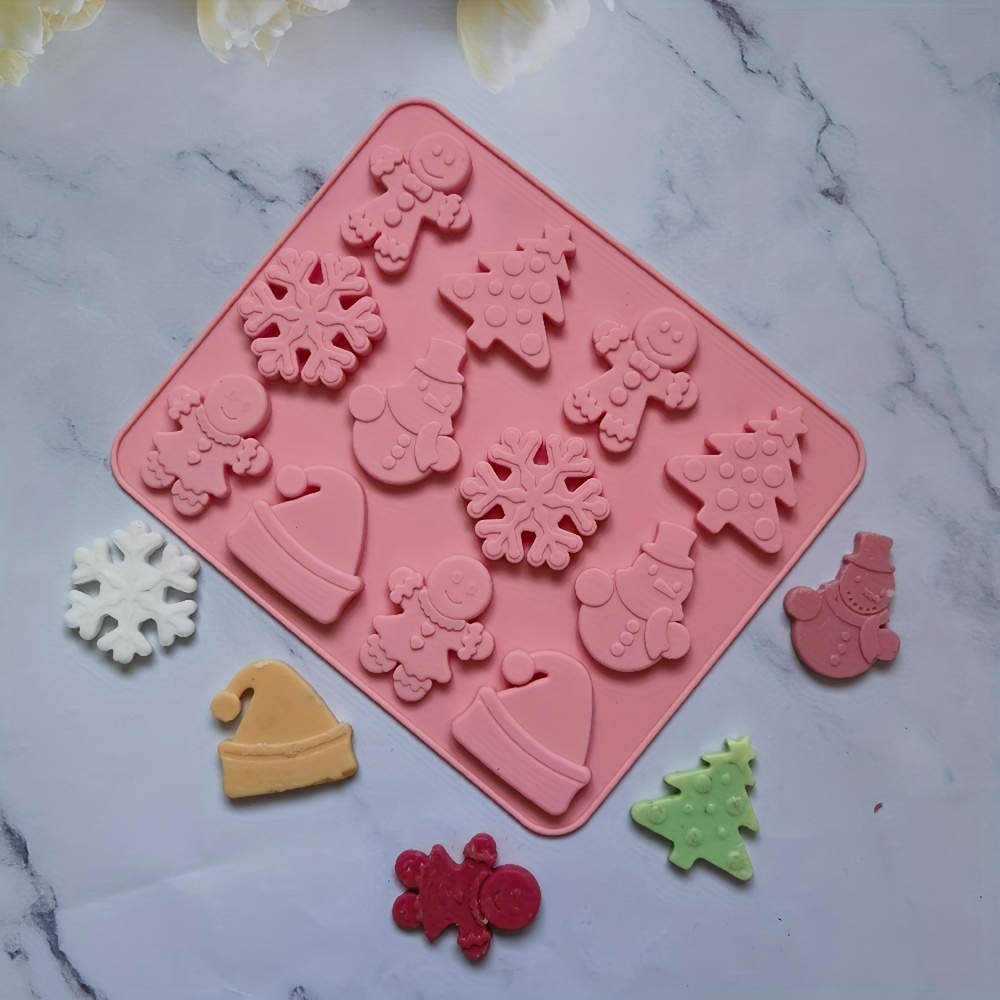 1pc, Christmas Cake Mold, 3D Silicone Mold, Gingerbread Man House Tree  Cookie Mold, Chocolate Mold, For DIY Cake Decorating Tool, Baking Tools,  Kitche