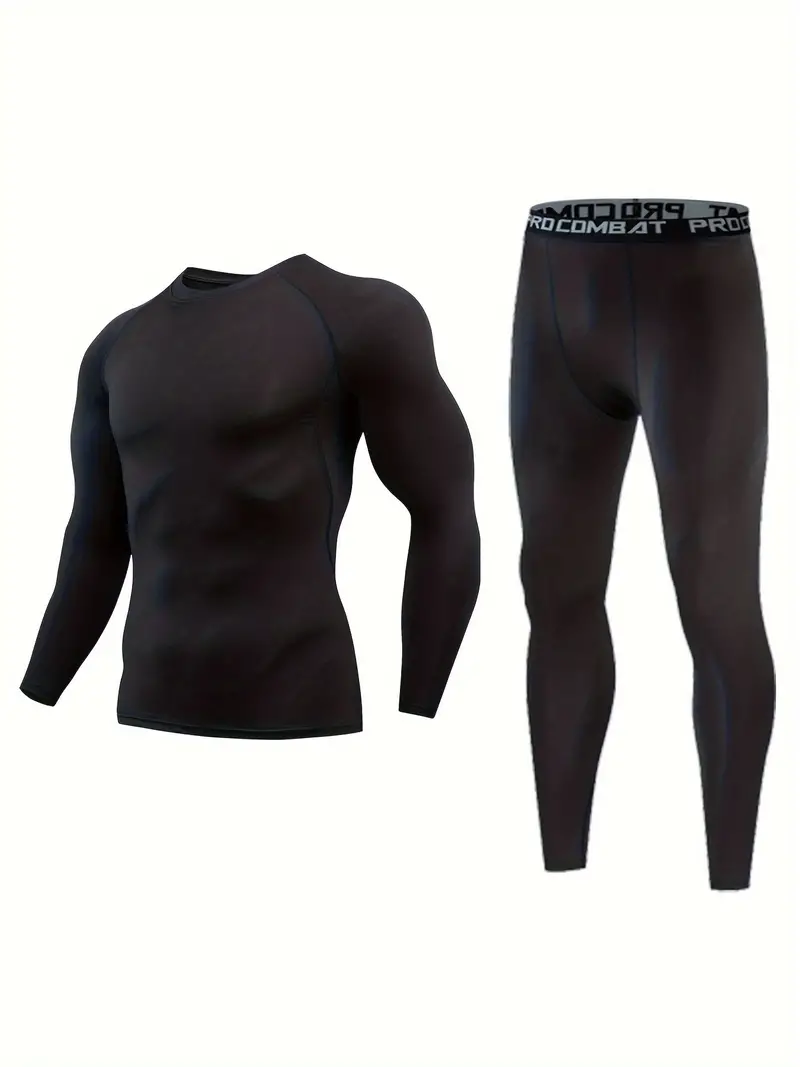Men's Thermal Long Sleeve Compression Set: Quick Dry - Temu