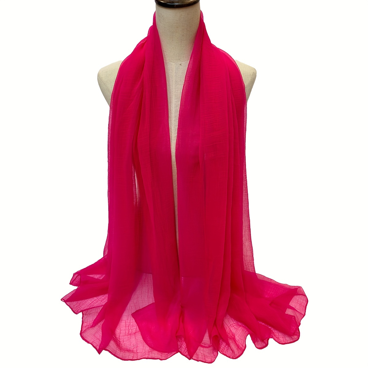 Breathable Gauze Scarf Hijab Solid Shawl Turban Sunscreen