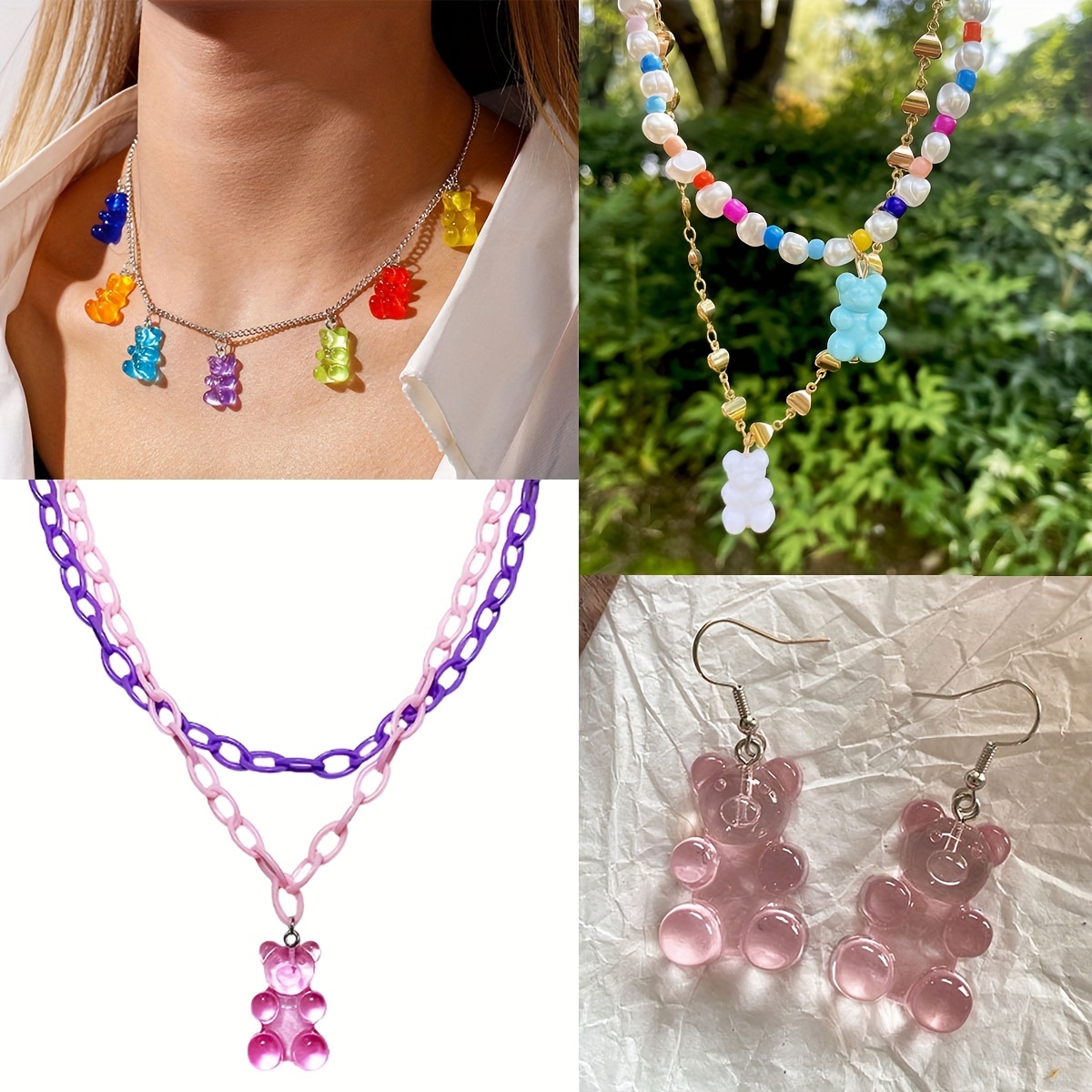 30Pcs/lot Gummy Bear Charms Pendants For Jewelry Making Bracelets