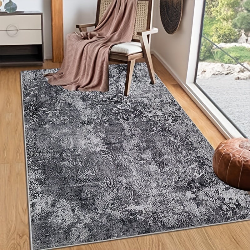  Modern Leaves Pattern Area Rug Low Pile Hallway Rug, Non Slip  Entryway Floor Mat, Machine Washable Rug for Dining Room (120x100cm/4x3.2ft)  : Home & Kitchen