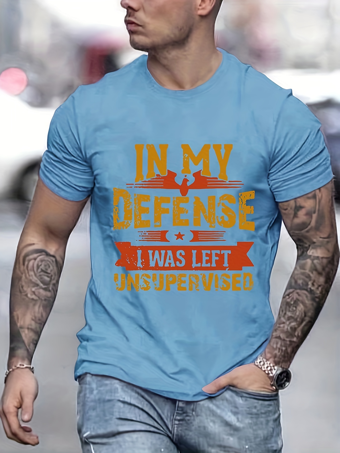 Cool Funny tee In My Defense I Was Left Unsupervised T-Shirt S-5XL