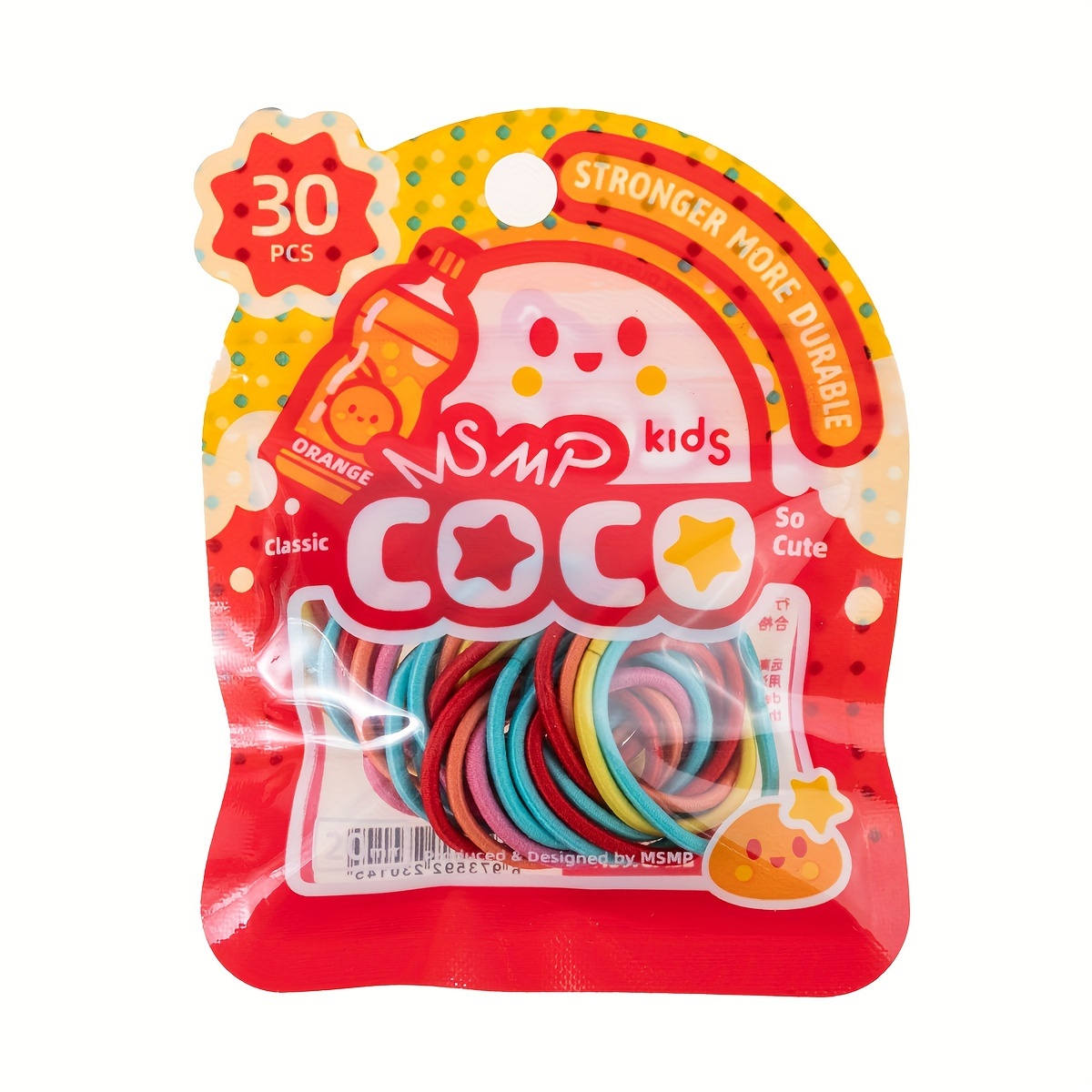 1bag Coco Series Elastic Hair Bands For Kids, Candy Colors, Approximately  30pcs