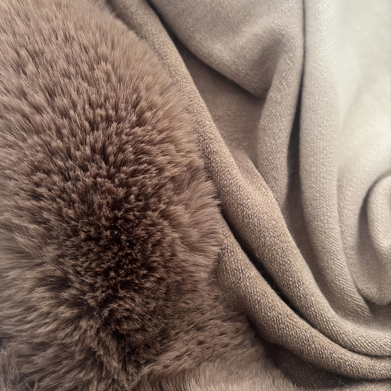 Rabbit Fur Shawl Scarf Collar Cashmere Cloak Winter Warm Wrap