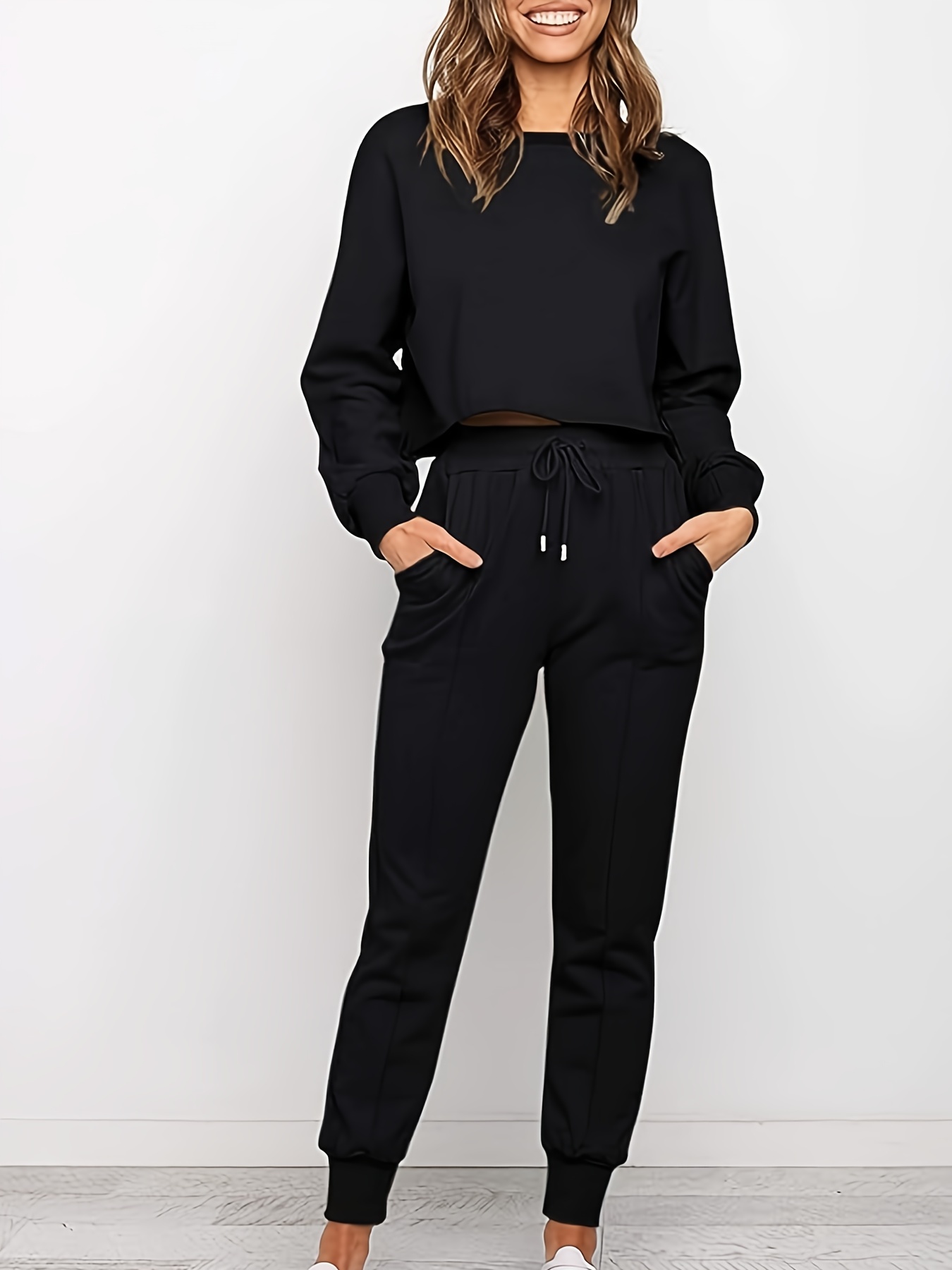 Womens Two Piece Pants Set Women Blouse Straight Trousers Shirt