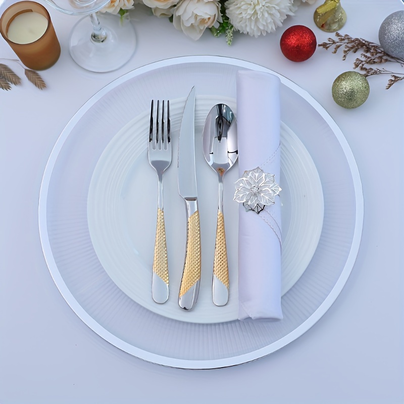 Assiette de présentation Diamètre : 33 cm - En plastique - Idéale pour  décoration de table - Doré : : Cuisine et Maison