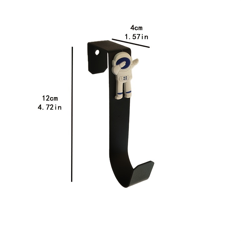 Image of Cute Astronaut Space-themed Wall Hook - Strong 3kg Load Capacity, , Nail-free & Traceless For Office And Home Organization