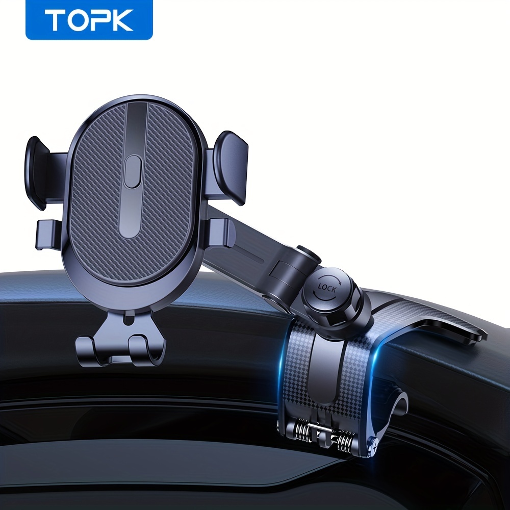 

Topk Phone Holder For Car Dashboard, Adjustable Cell Phone Mount With Anti-slip Silicone Clip For All Smartphone