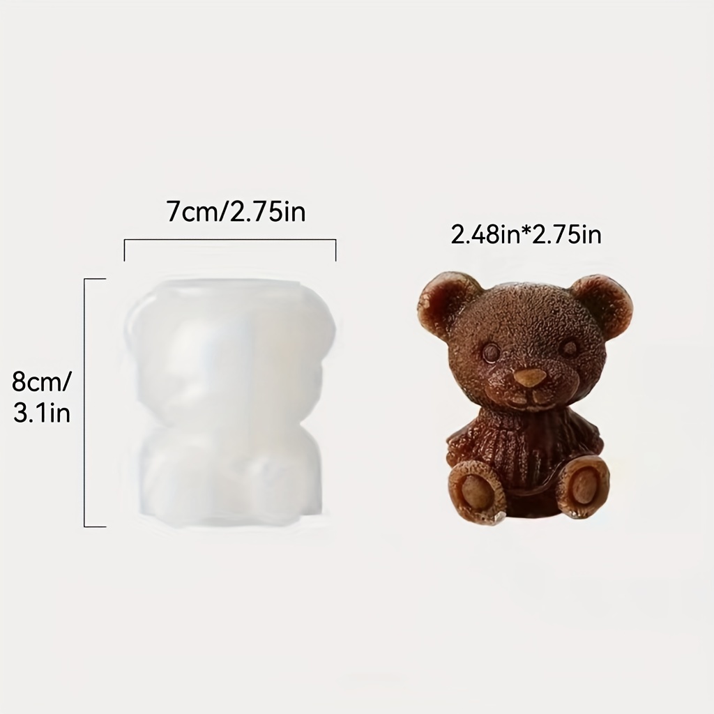 1pc 3d Bear Shape Silicone Chocolate Mold, Cute Ice Cube Tray, Soap Mold,  Candle Making Mould, Candy Fondant Molds, Cake Decorating Mould - Home &  Kitchen - Temu