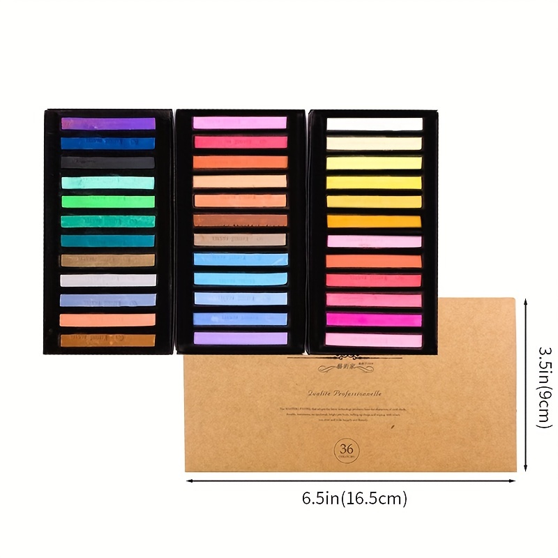 Non Toxic Soft Pastel Chalk Set for Professional Artist - 48 Colors Square Chalk Pastel for Drawing, Blending, Layering, Shading, Art Supplies for
