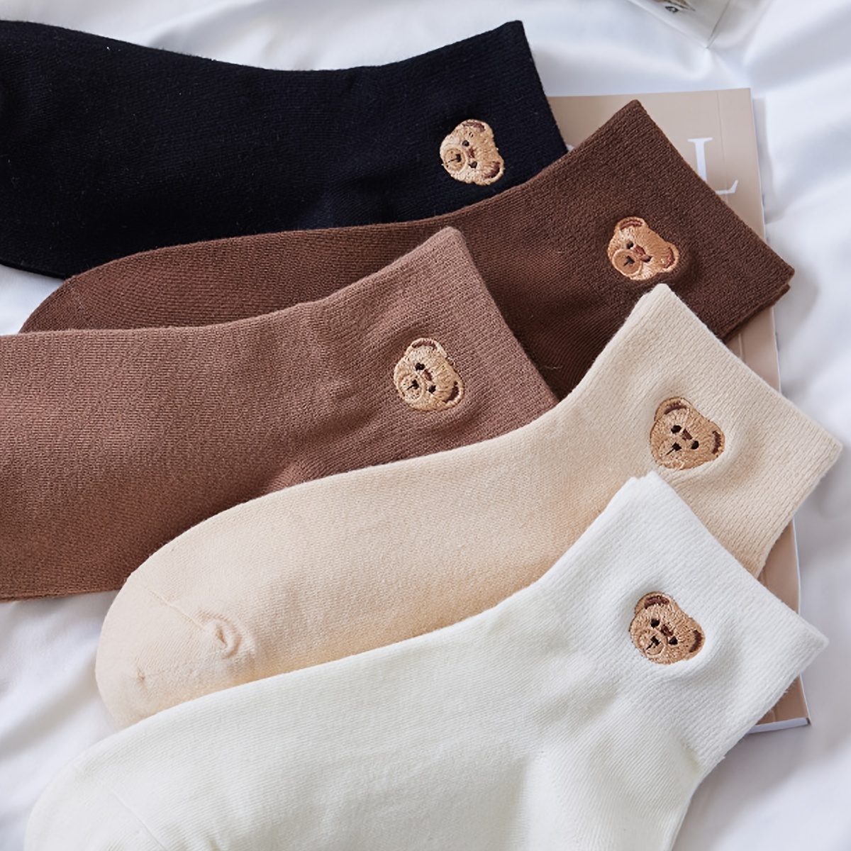 Soft Teddy Bear Socks Crew Length Sock Pack Women's - Temu