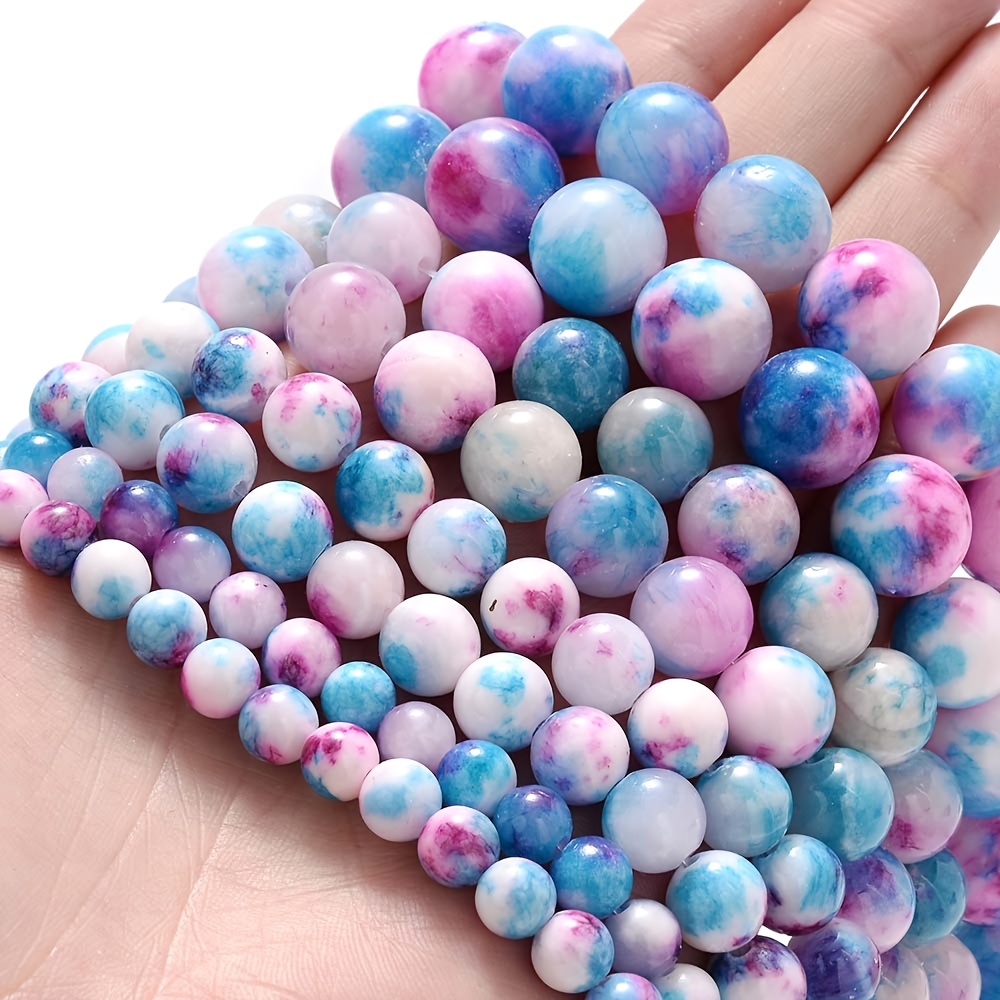 

6/8/10/12mm Natural Stone Blue Chalcedony Round Loose Spacer Beads For Jewelry Making Diy Necklace Bracelet Handmade Craft Supplies