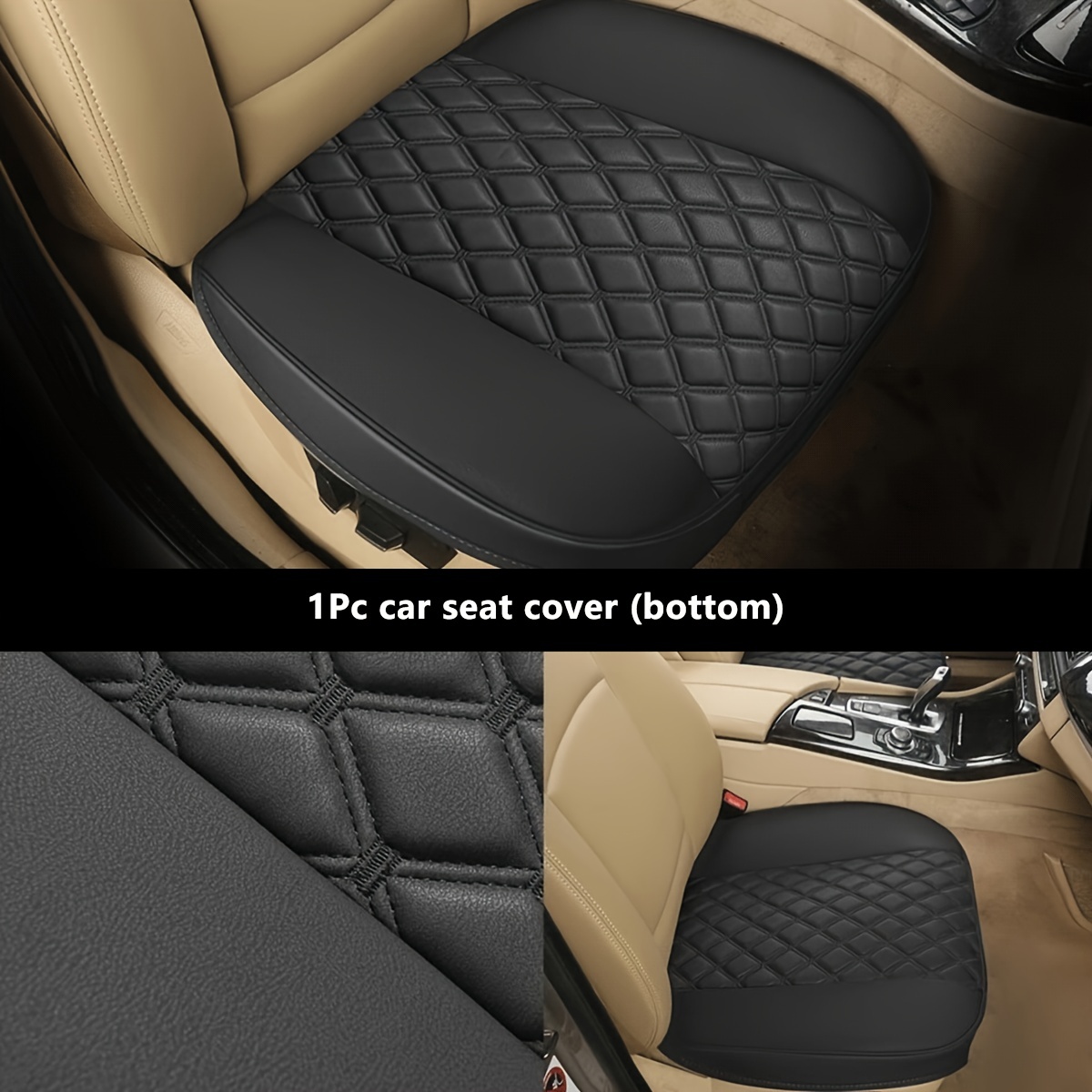 Black Panther Pu Car Seat Cover, Front Seat Protector Compatible With  Vehicles, Embroidery, Anti-slip  Full Wrapping Bottom Temu Australia